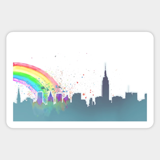 New York Struck by a Rainbow Sticker by nissiu